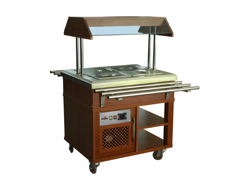 Atalay GN 1/1 2 Küvet Kapasiteli Elektrikli Saladbar Tezgahı, 80x70x120, ASSB - 02
