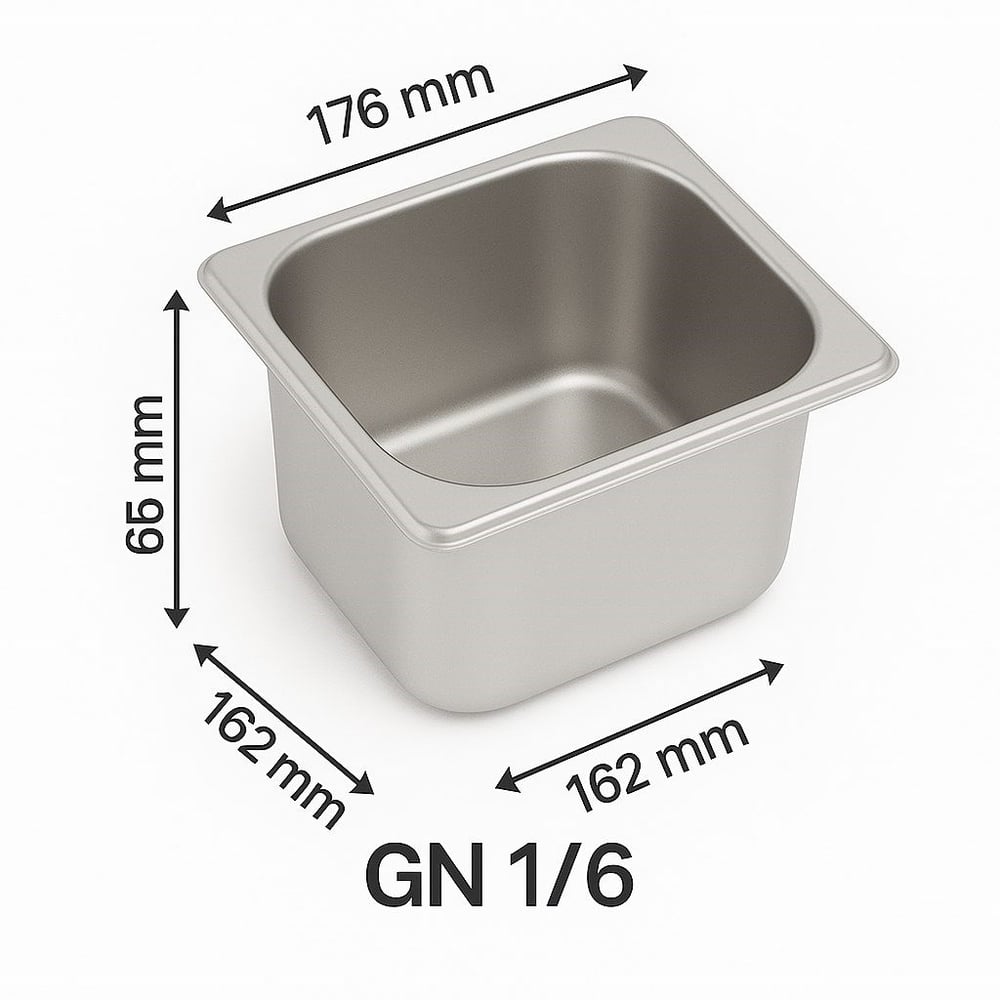 Bilge İnox 1/6-65 Standart GN Küvet, 176*162*65 mm, 1 Lt.