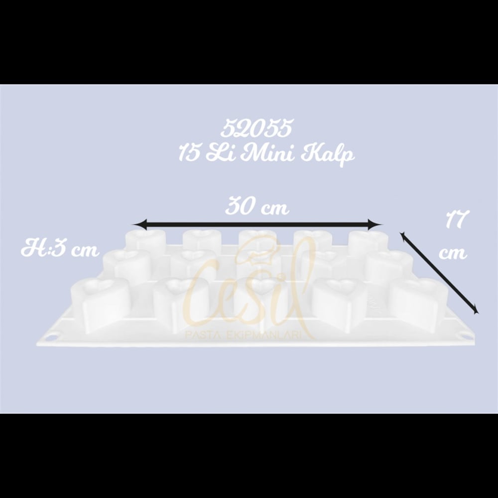 Cesil 15`li Mini Kalp Silikon Kalıp