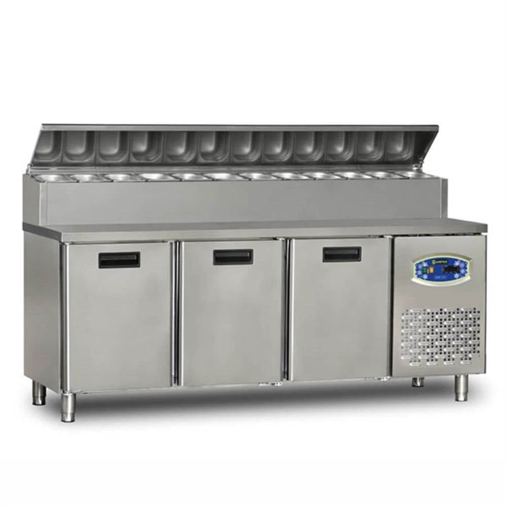 Dampak Üç Kapılı, Alçak Model, Pizza Hazırlık Buzdolabı 450 Lt