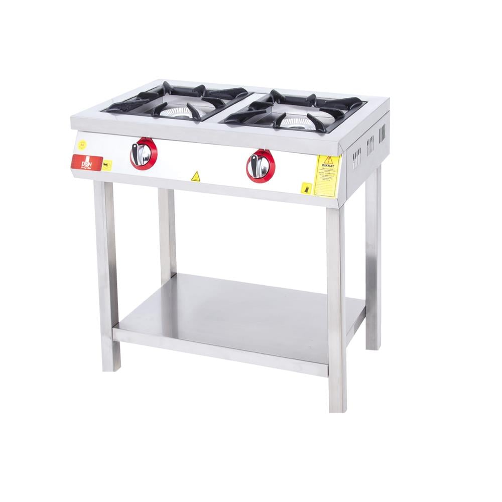 DRN 2'li Taban Raflı Ocak, Doğalgazlı/LPG'li, 80×49×85 cm, DRNLOA-2