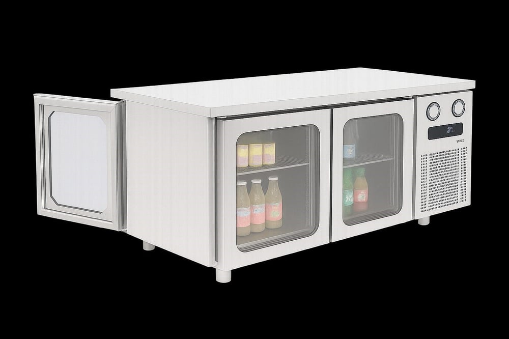 Frenox  140x70x85 cm. 281 lt. Cam Kapılı, Ada Tipi Yatay Buzdolabı CGN2-2G-DZ-R290