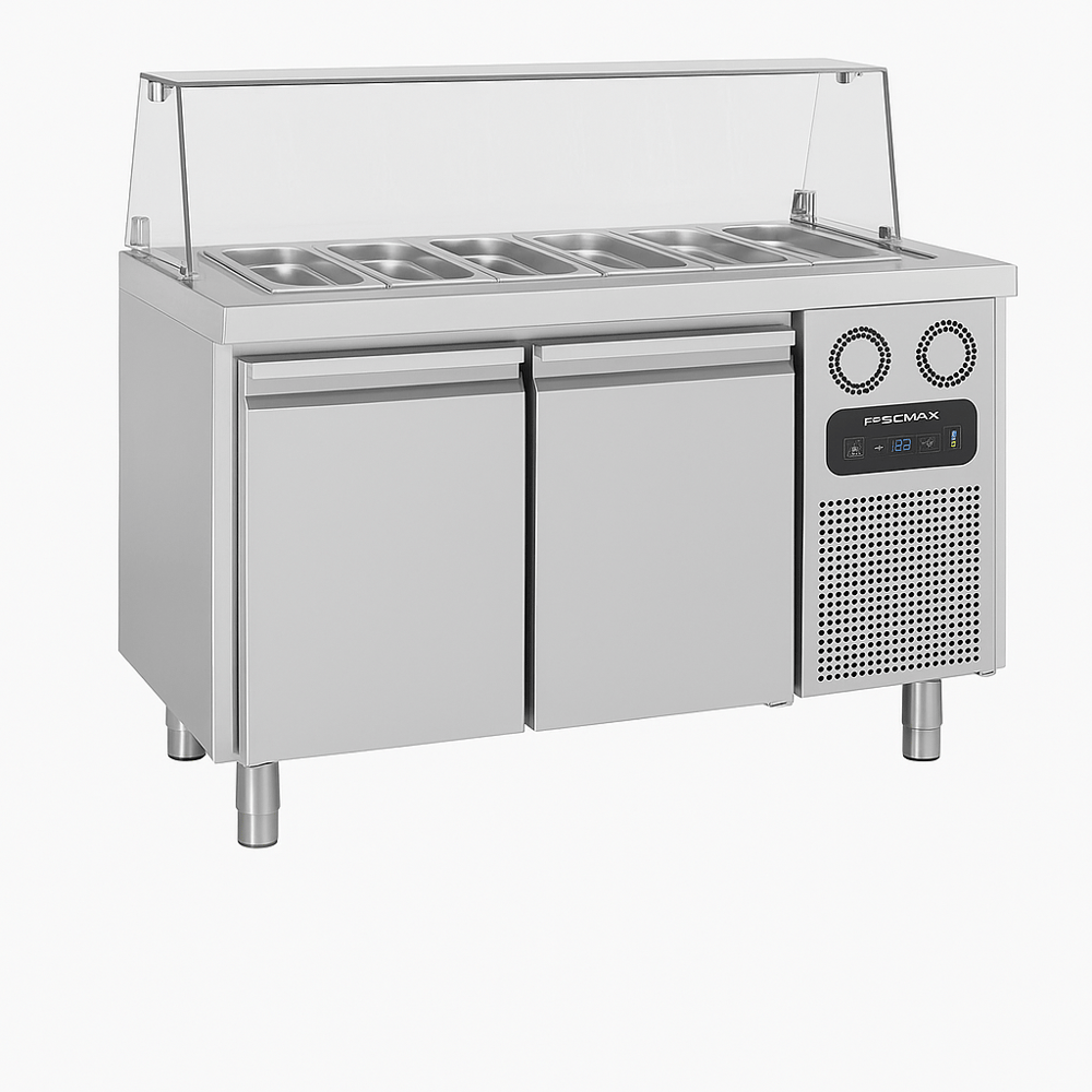 Frenox 140X80X85 cm. 7x1/3x150 GN Küvet Kapasiteli Yatay Servis Buzdolabı,Sushi Ünitesi SHS2-R290