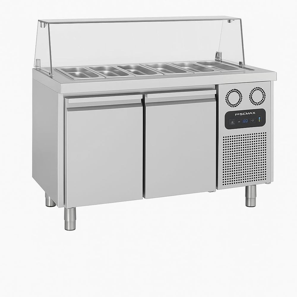 Frenox 140X80X85 cm. 7x1/3x150 GN Küvet Kapasiteli Yatay Servis Buzdolabı,Sushi Ünitesi SHS2-R290