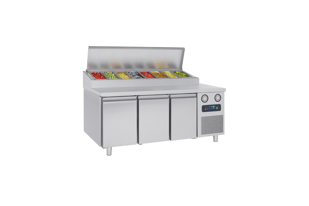 Frenox 186,5x70x109 cm. 7 Adet 1/3x150 Küvet Kapasiteli Make-up,Pizza Hazırlık Dolabı MGN3-7G-R290