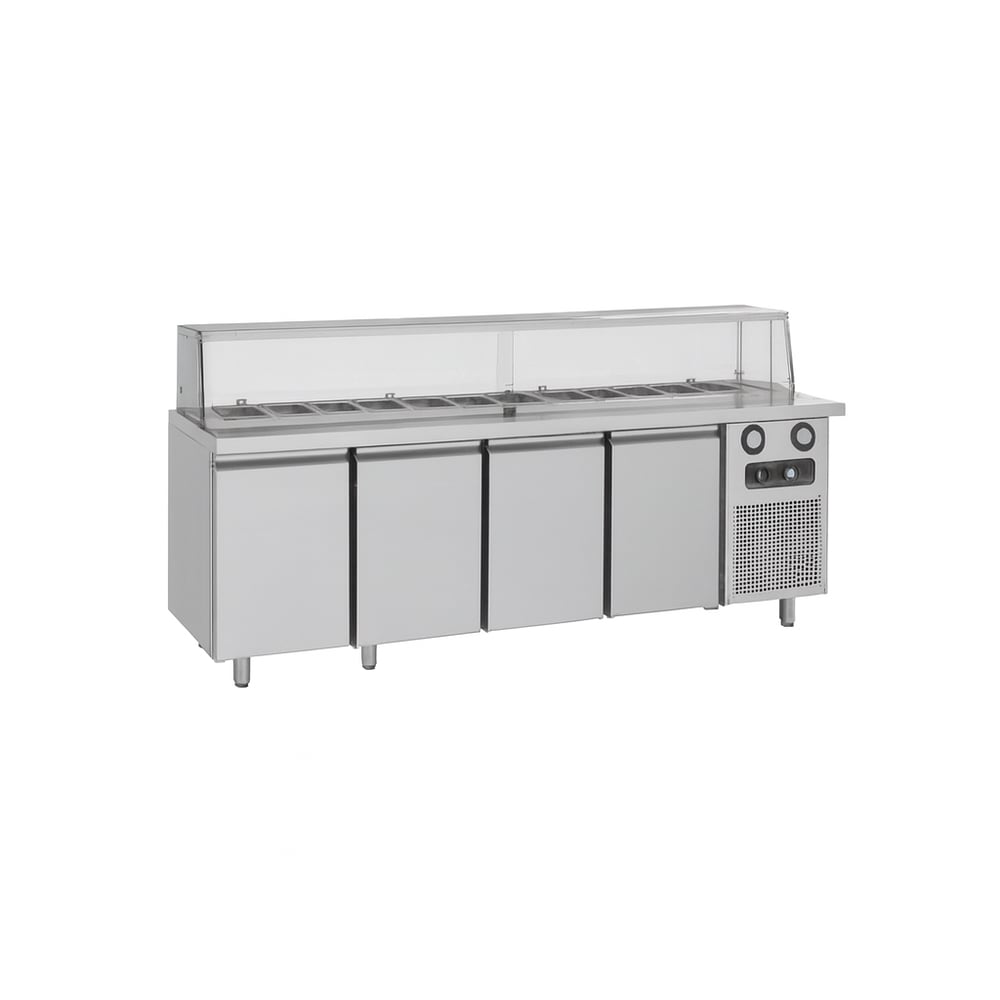 Frenox 233X80X85 cm. 12x1/3x150 GN Küvet Kapasiteli Yatay Servis Buzdolabı,Sushi Ünitesi SHS4-R290