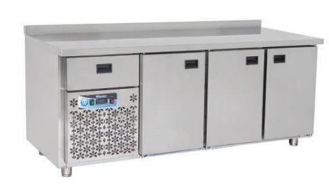 Himaksan Tezgah Tip Endüstriyel Buzdolabı 304 Krom, 200x70x85 cm, 3 Kapılı