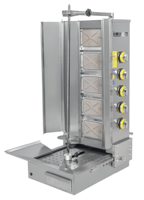 İnoxmaster 5'li Motorlu Döner Ocağı, Doğalgazlı / LPG, 50X65X110 cm