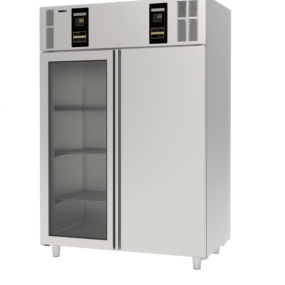 Ndustrio Dik Tip Monoblock Gastronorm Mix Buzdolabı - 1 Tam Paslanmaz 1 Tam cam Kapılı, Üstten Motorlu PNX- CPGN 202-UCGD-MIX MONOBLOCK