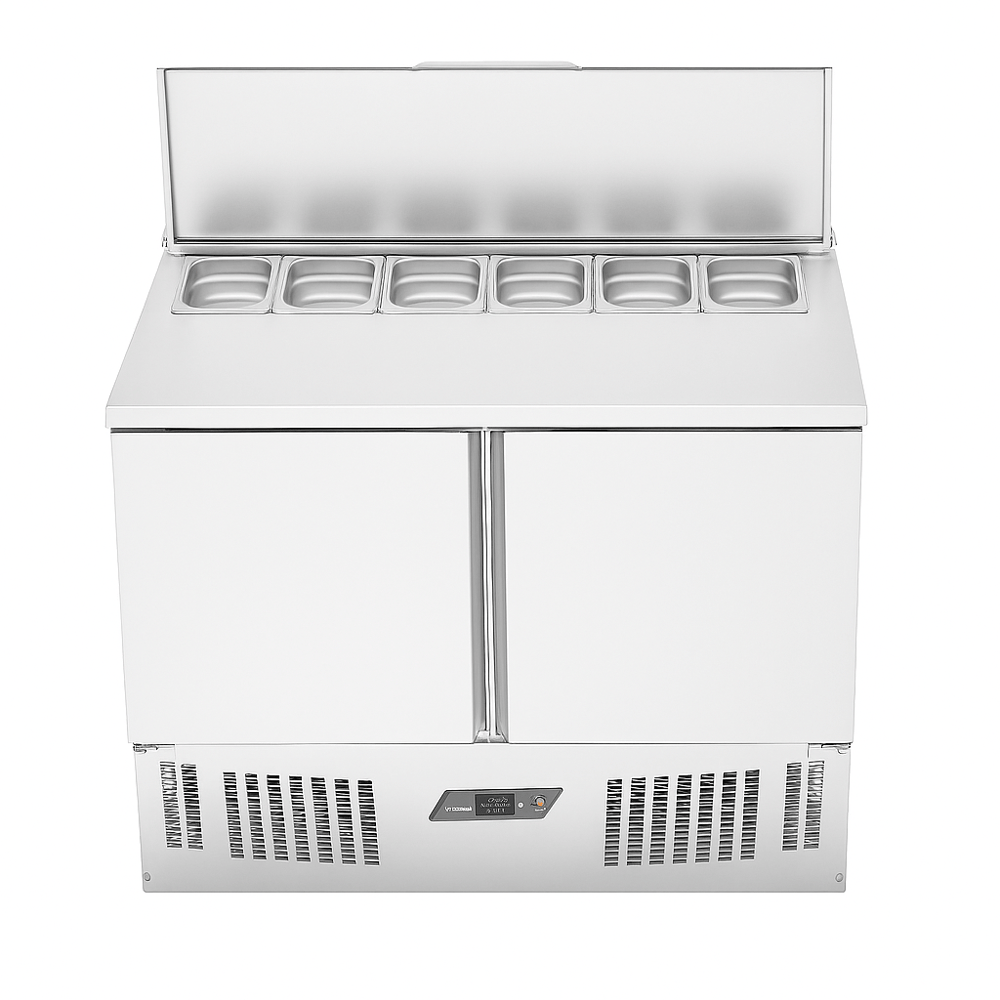 Ndustrio Tezgah Tip,2 Kapılı Gastronorm Kapaklı Saladbar SLD7105 SC