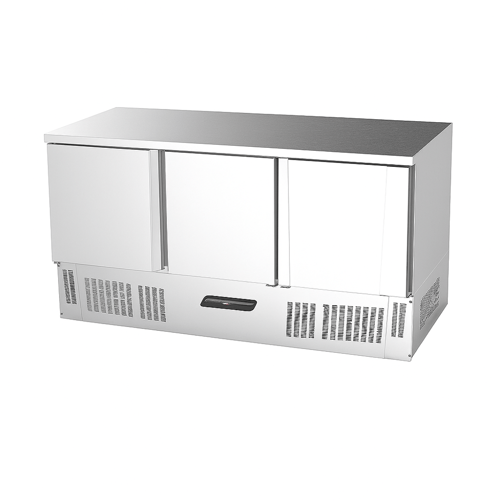 Ndustrio Tezgah Tipi,3 Kapılı,Snack Kapaklı Saladbar  SLD-6160-SS TOP