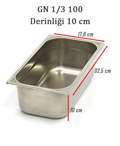 Net Çelik GN 1/3 - 10 cm Gastronom Küvet (32.5 x 17.5 cm) 4 lt
