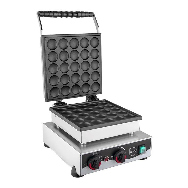 Remta W22 Yuvarlak Kapaklı Bubble Waffle Makinesi, 25'li, Elektrikli