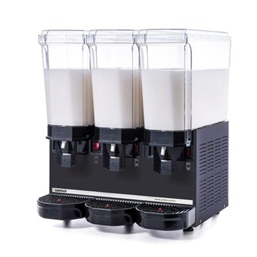 Samixir Klasik Triple Soğuk İçecek Dispenseri, 20+20+20 L, Karıştırıcılı, Siyah