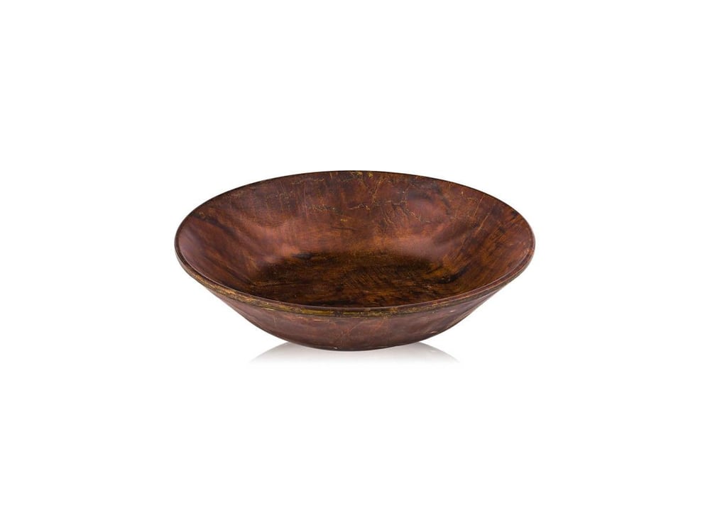 Tria Hibrit Ahşap Rölyefli Çukur Yemek Tabağı 19 cm