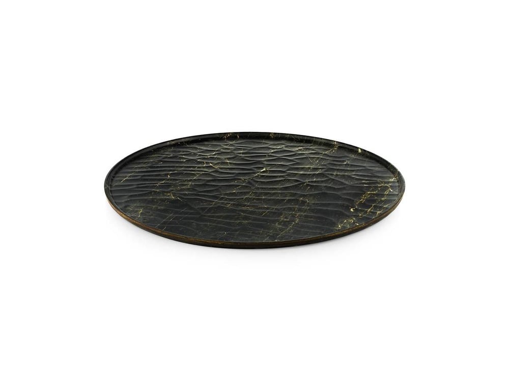 Tria Hibrit Ahşap Rölyefli Pizza Servis Tabağı 35 cm