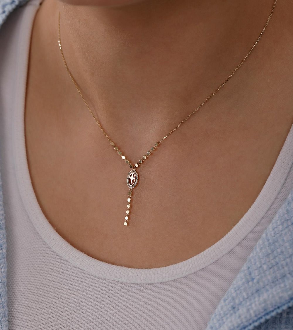 Sarkıtlı Oval Tasarım Kolye