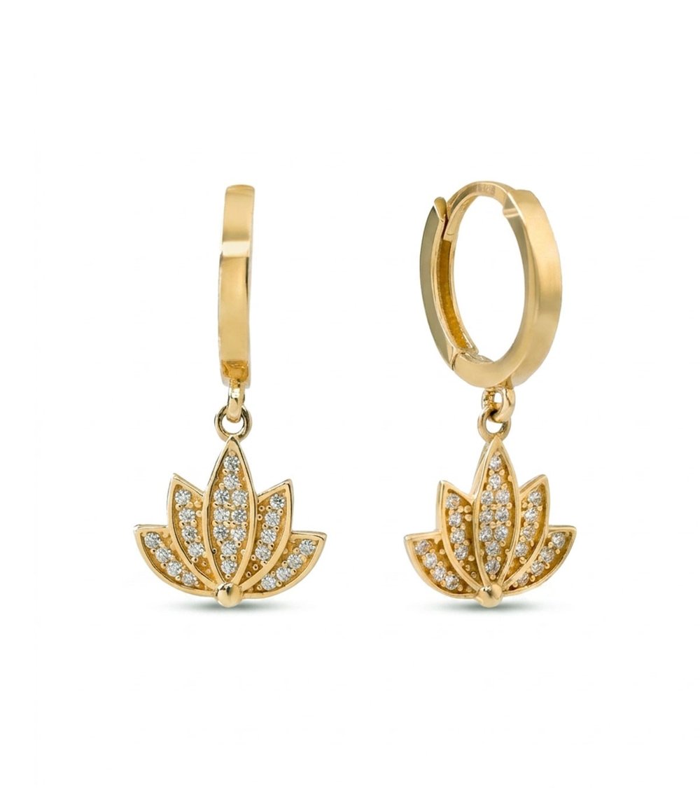 Lotus Sallantılı Küpe