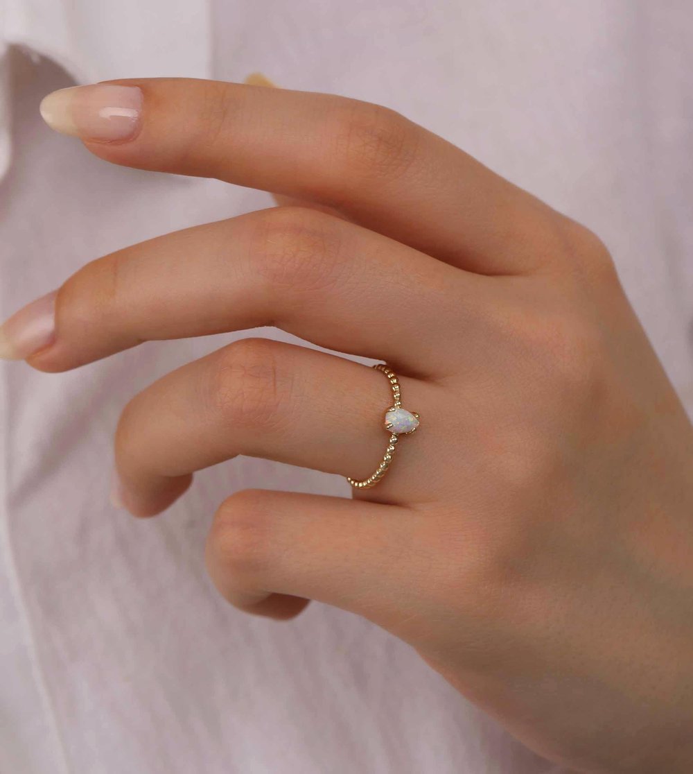 Opal Damla Taşlı Yüzük
