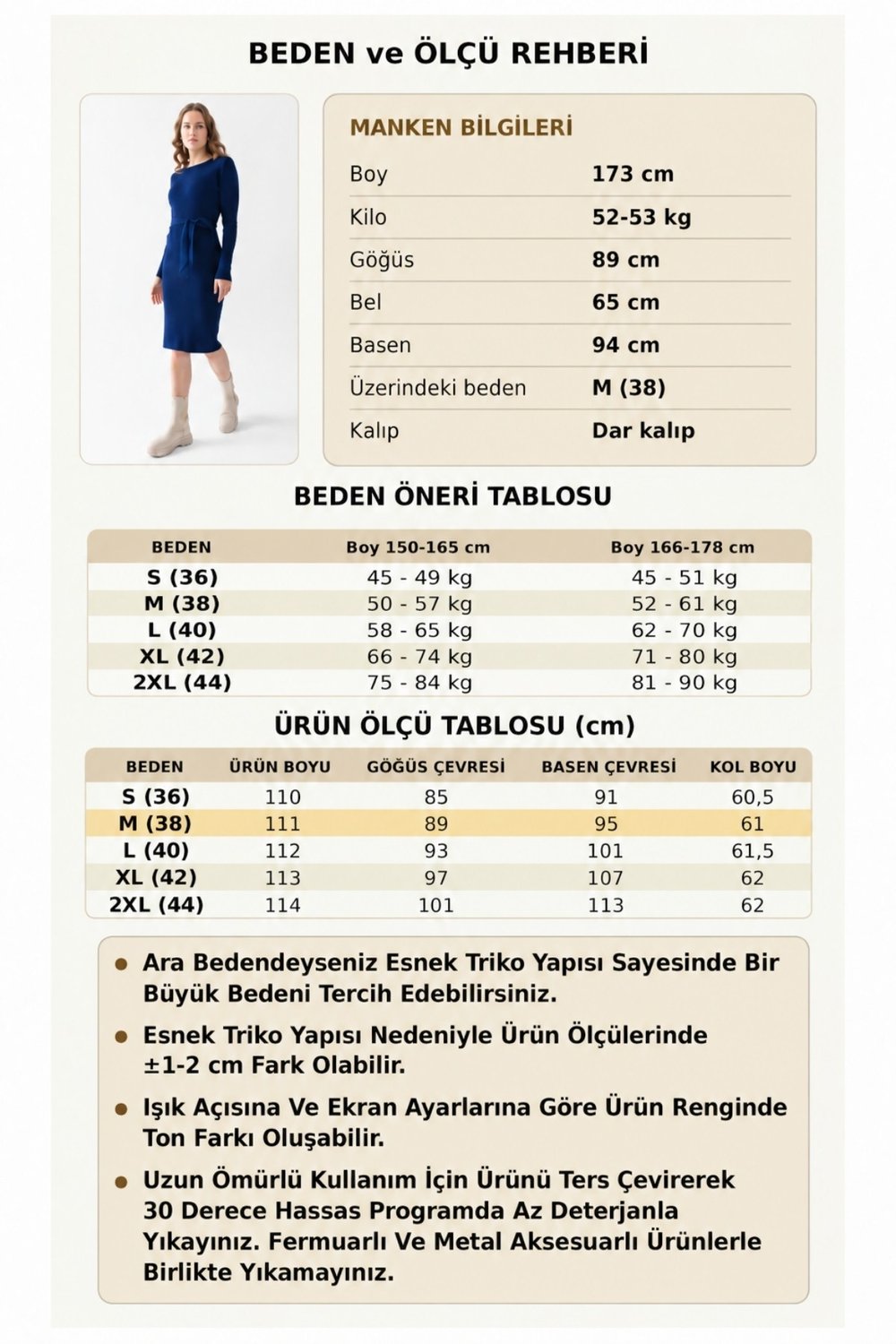Bisiklet Yaka Fitilli Triko Elbise 4080 Lacivert