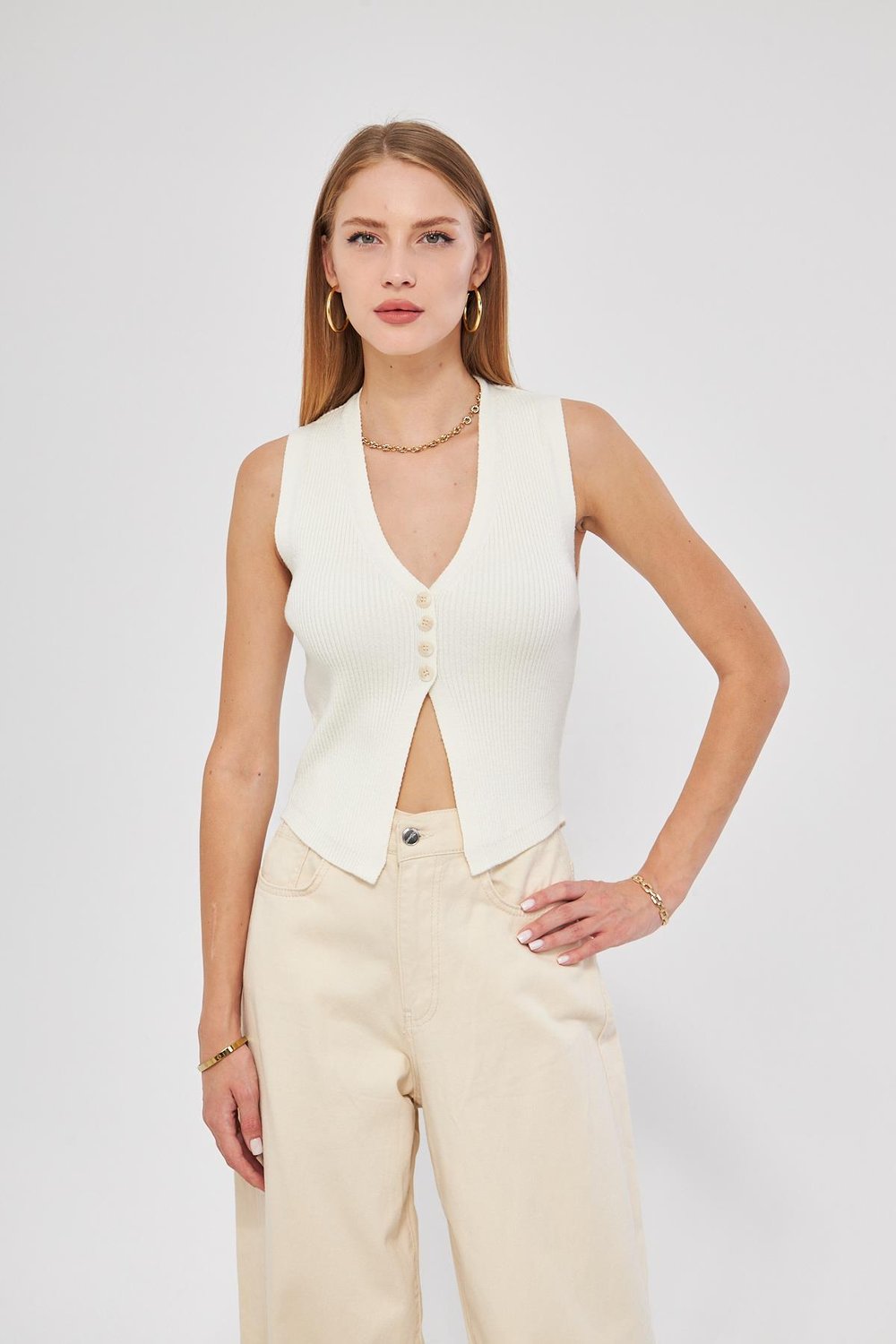 Fitilli Yelek Kadın Bluz Y3107