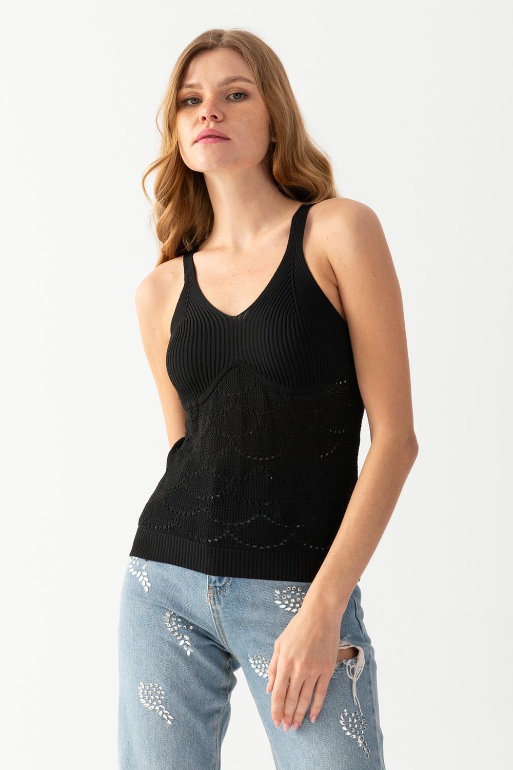 Halter Yaka Delikli Triko Atlet Kadın Atlet 171810
