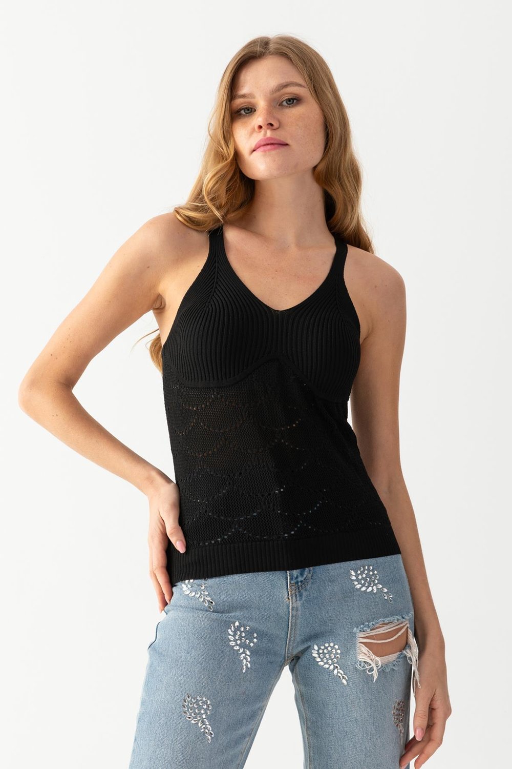 Halter Yaka Delikli Triko Atlet Kadın Atlet 171810