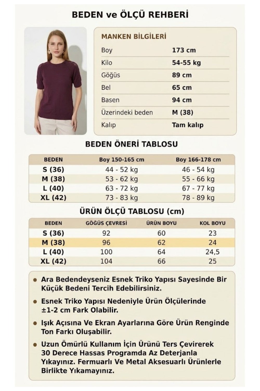 Kadın Bisiklet Yaka Kısa Kollu Ajur Detaylı Triko Bluz 1550 Mürdüm