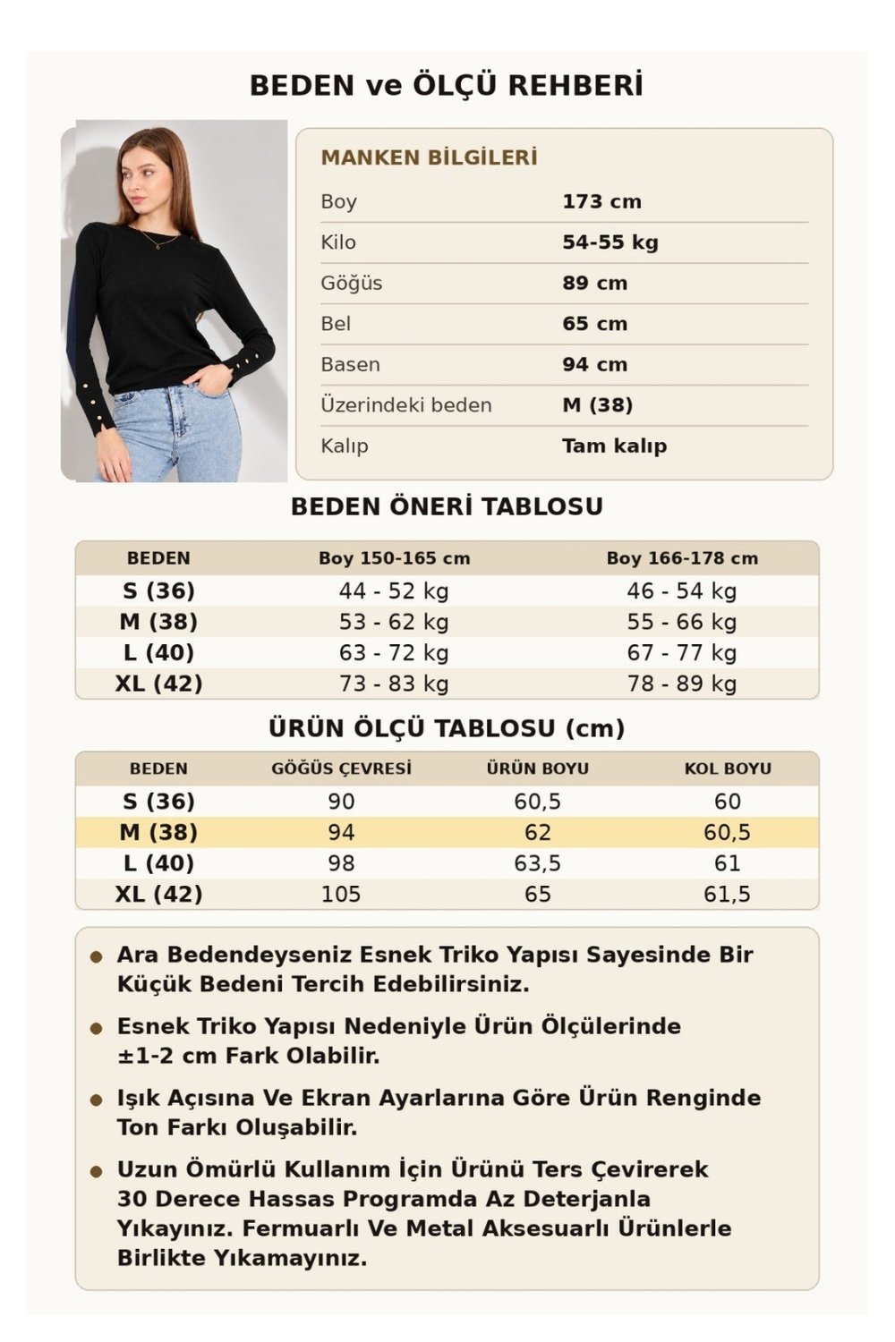 Kadın Bisiklet Yaka Kolu Çıtçıtlı Triko Kazak 1060 Siyah