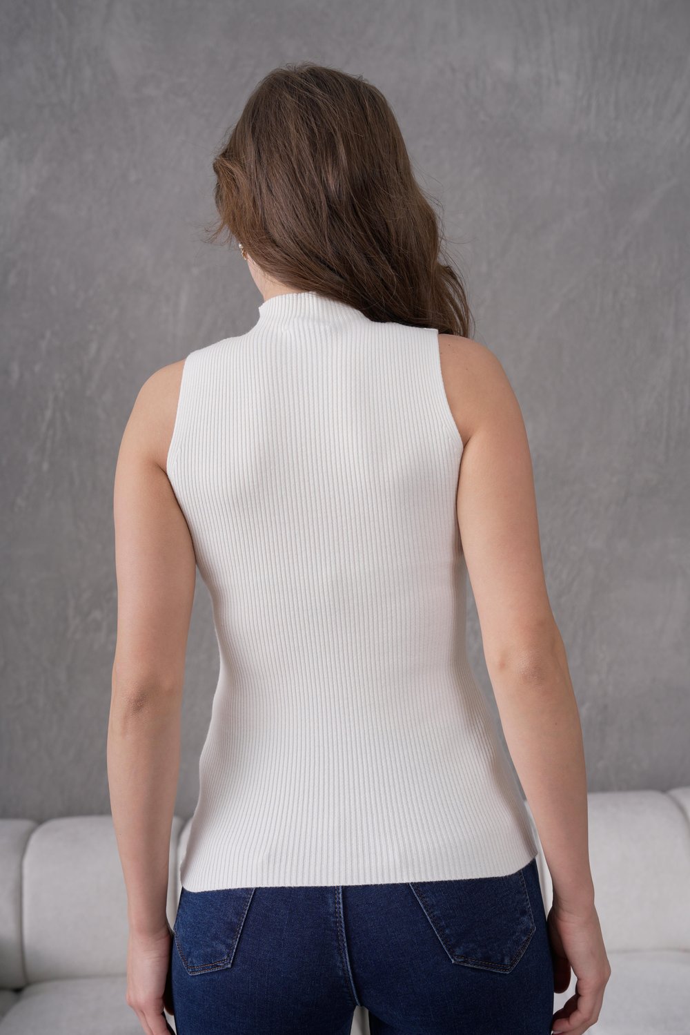 Kadın Fitilli Kolsuz Triko Badi Likralı Body 253101