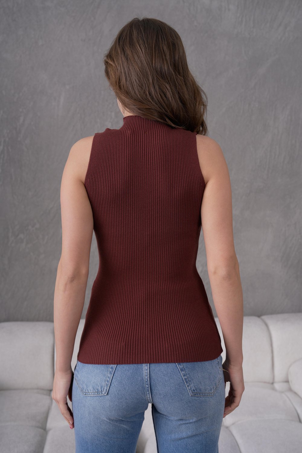 Kadın Fitilli Kolsuz Triko Badi Likralı Body 253101
