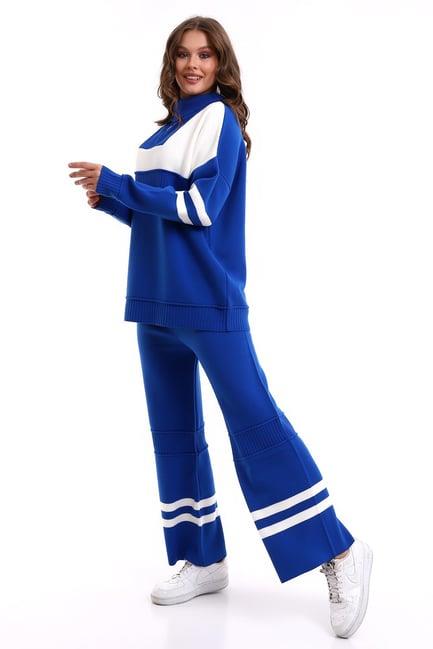 Oversize Triko Alt Üst Eşofman Takımı 1230 Saks