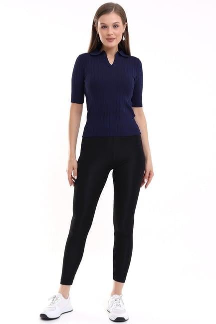 Polo Yaka Triko Bluz  6335 Lacivert