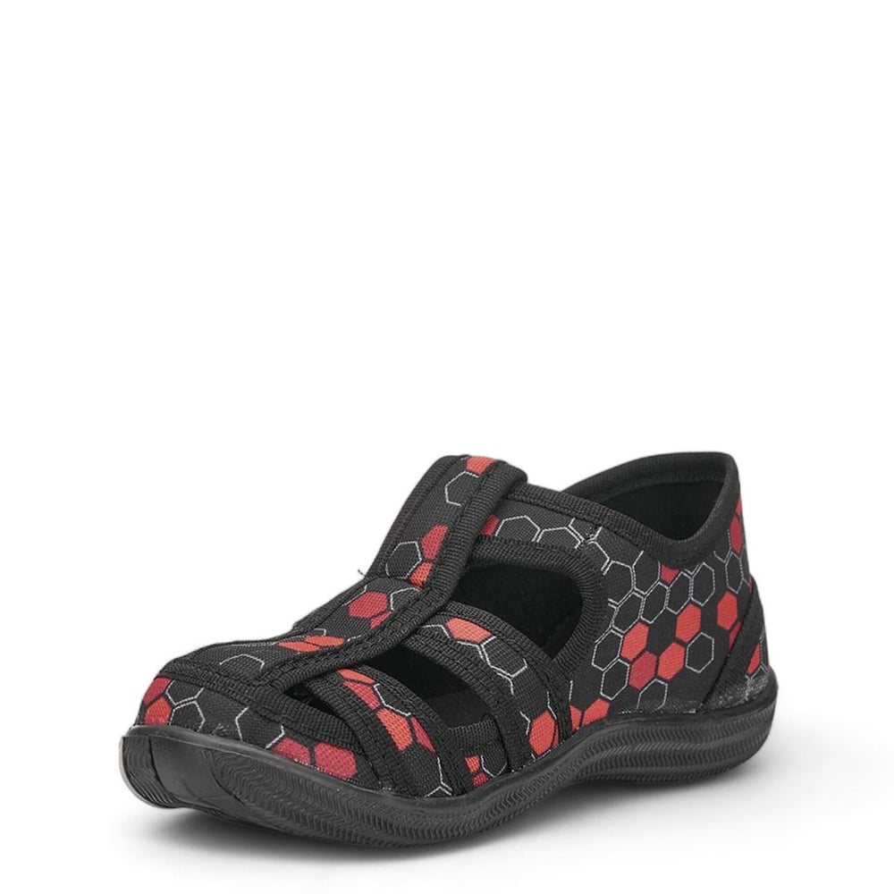 CRAZYKIDS_P_SAND SİYAH_KIRMIZI_PETEKLİ_26-31