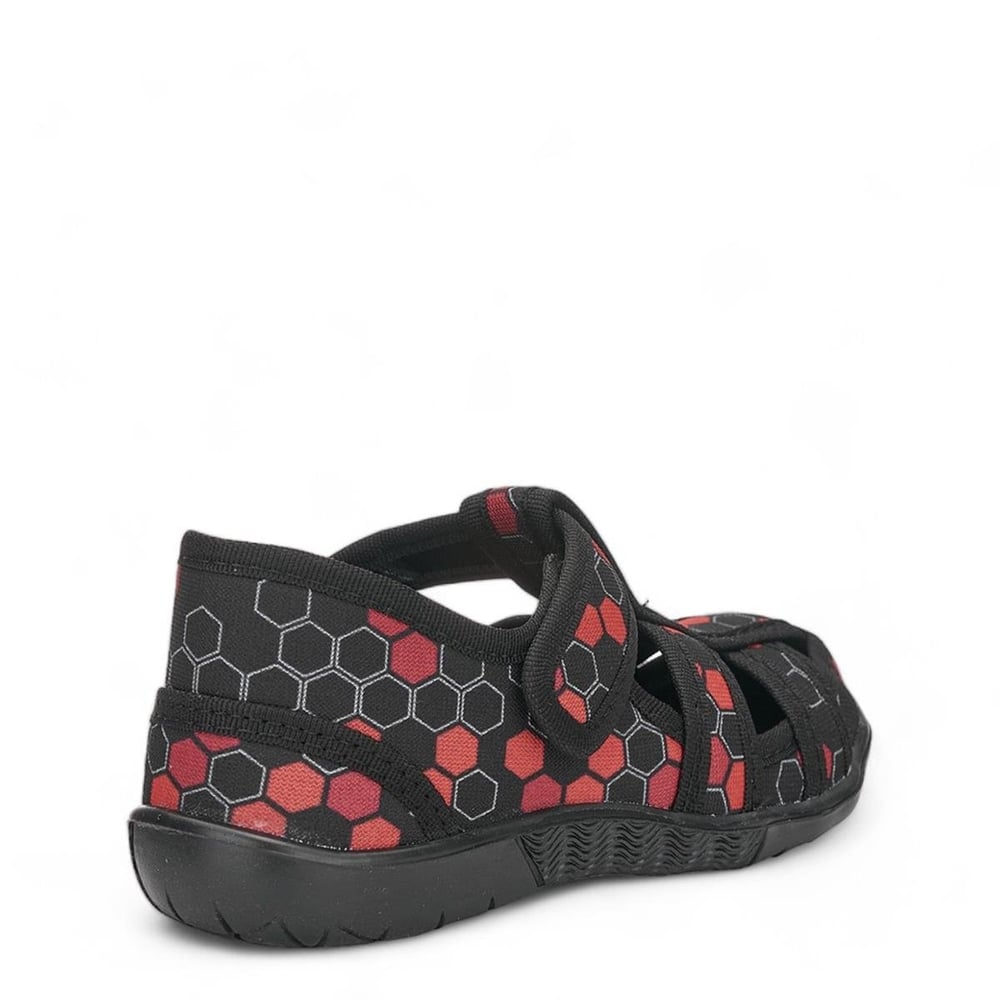 CRAZYKIDS_P_SAND SİYAH_KIRMIZI_PETEKLİ_26-31