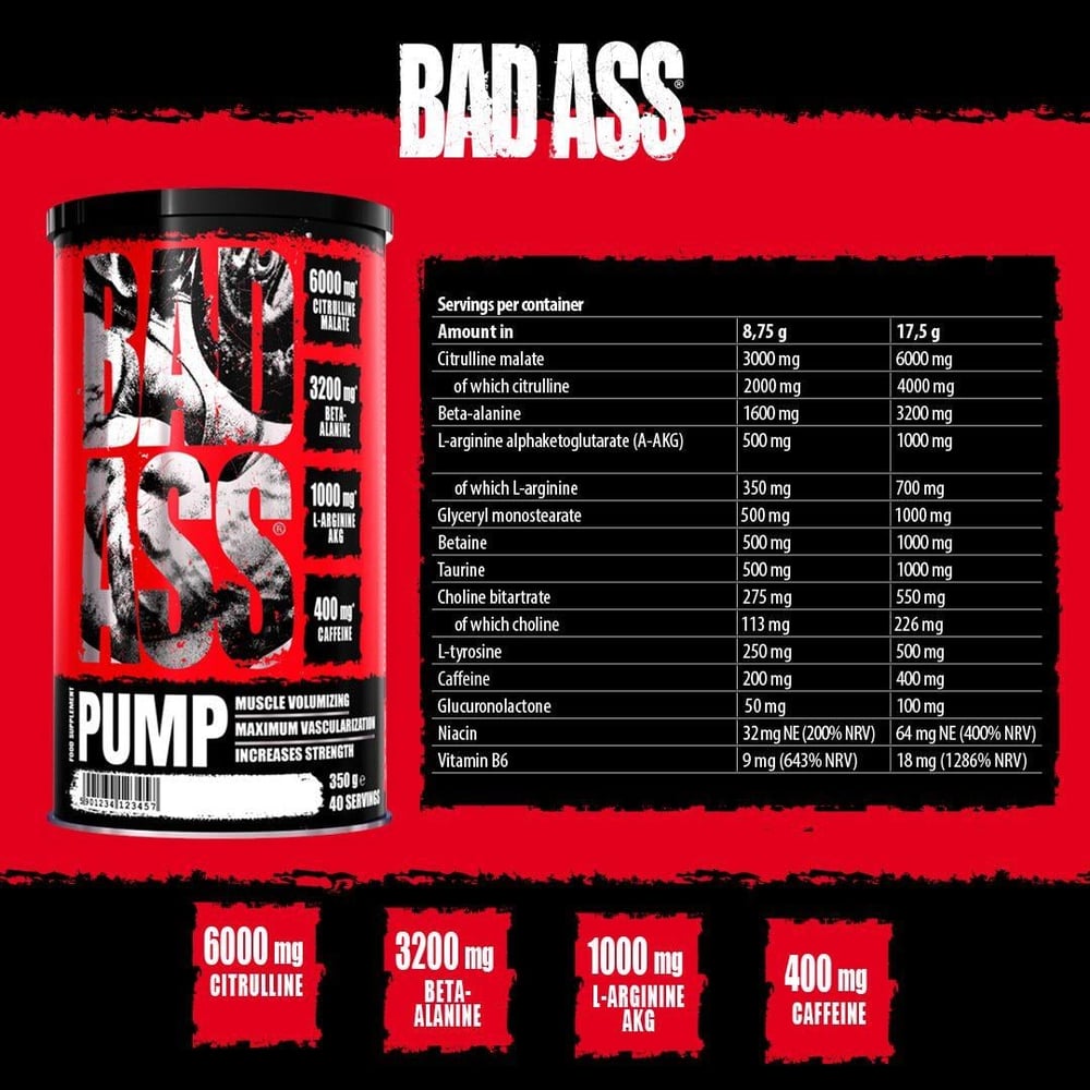 Bad Ass Pump Pre Workout 350 gr