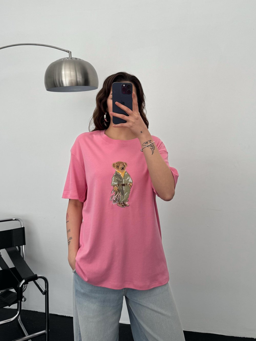 Cozy Pembe Tedy Bear Basic Tişört