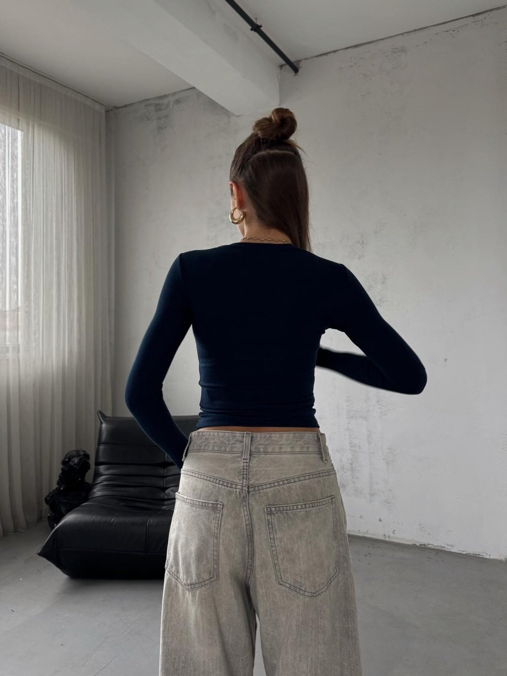 Fable Lacivert Parmak Geçmeli Oysh  Basic Bluz