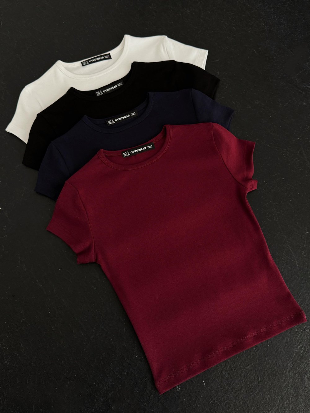 Ginza Bisiklet Yaka Lacivert Basic Crop