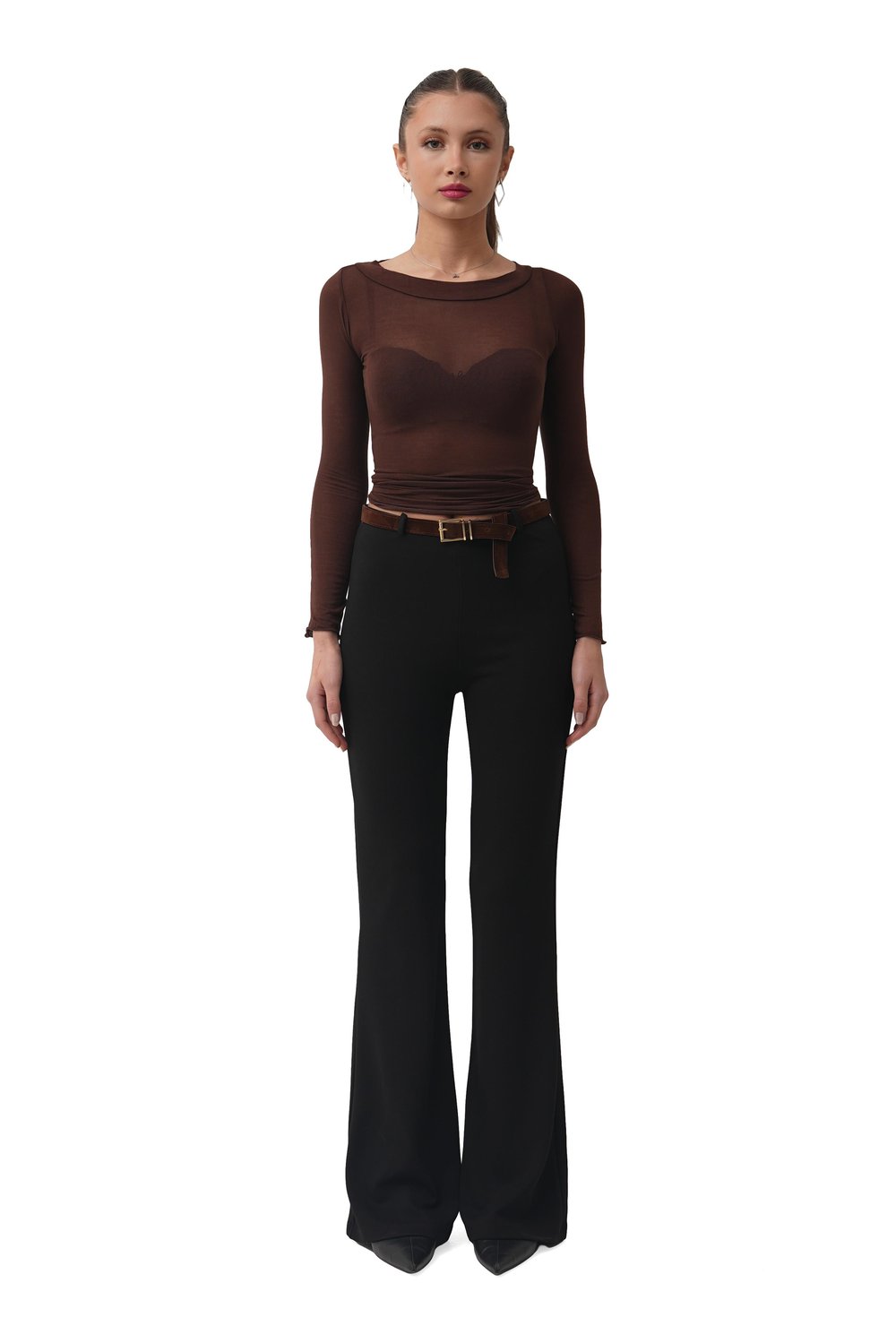 Livas Siyah Kemerli İspanyol Paça Pantolon