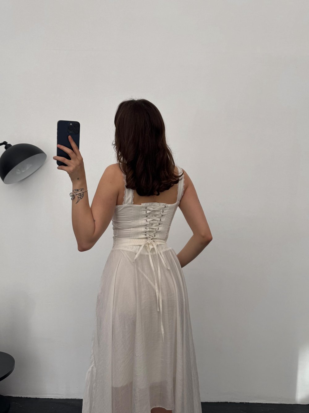 Monika Askılı Sırt Bağlama Detay Dantelli Beyaz Büstiyer