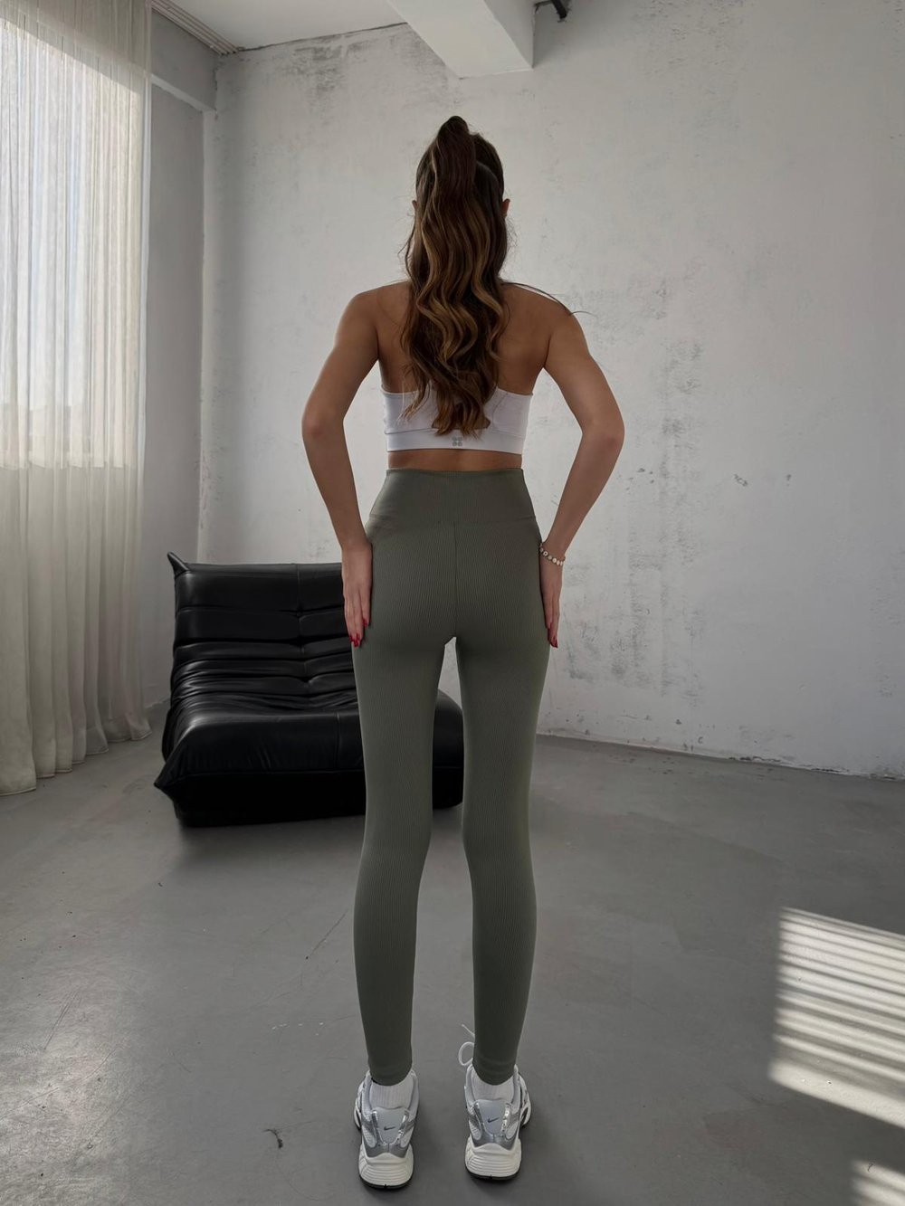 Rivva Süper Yüksek Bel Fitilli  Mint Tayt