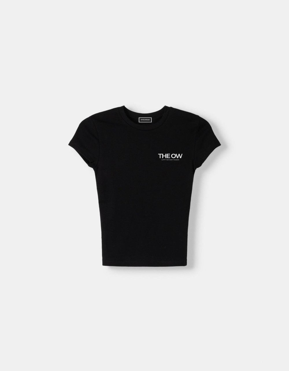 The Ow Kısa Kollu Basic Siyah Crop