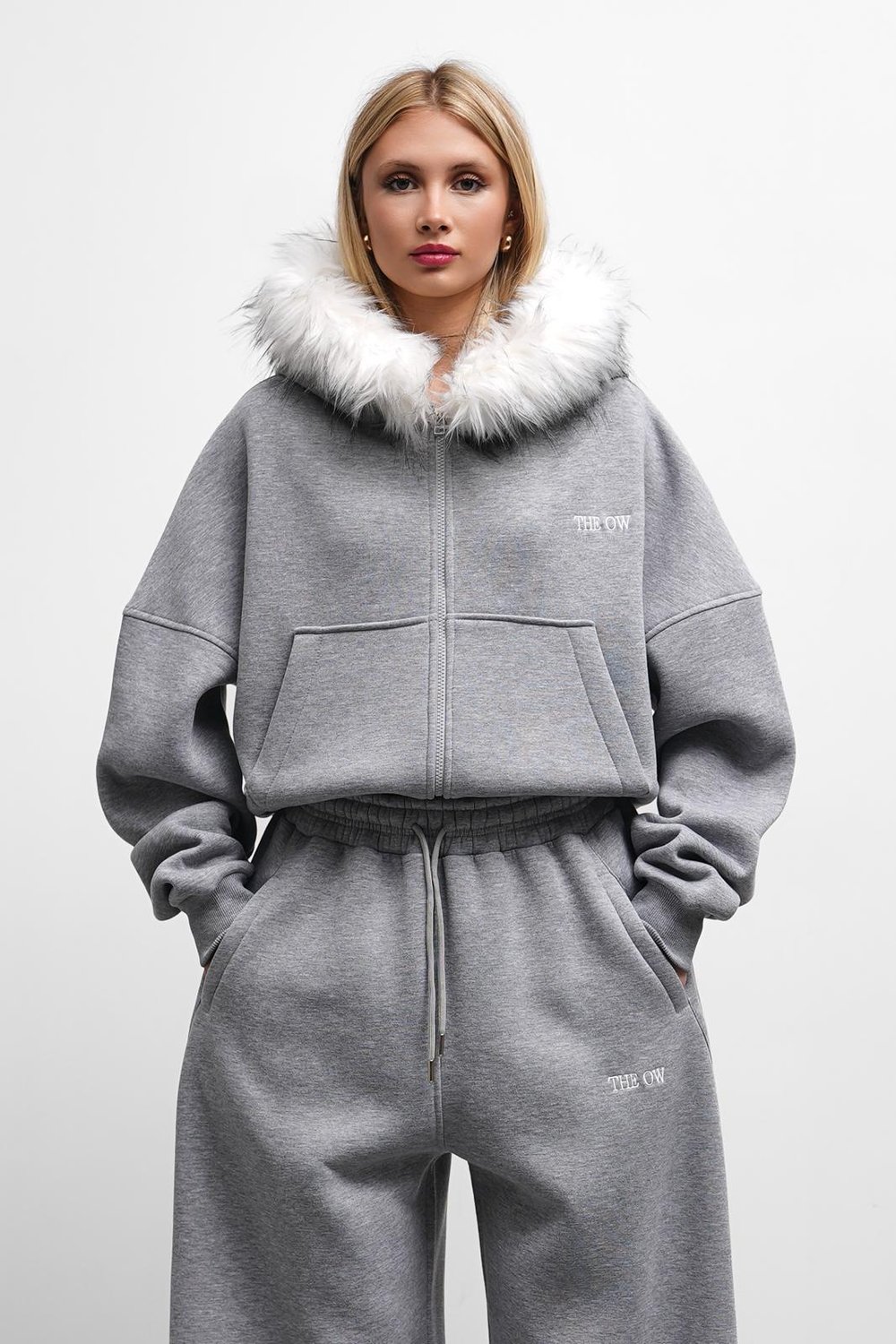 THEOW Kürk Detaylı Oversize Karmelanj Eşofman Takımı