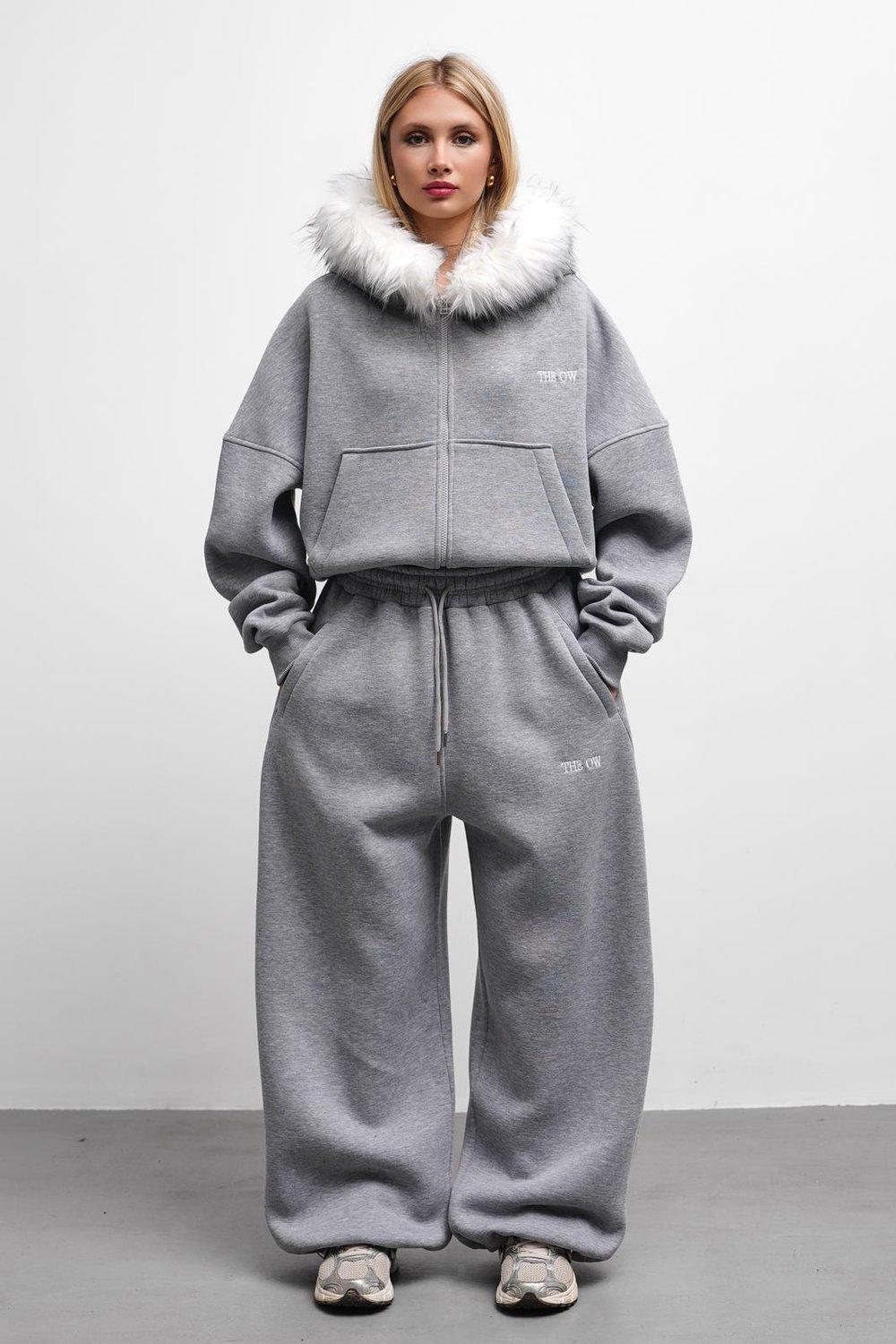 THEOW Kürk Detaylı Oversize Karmelanj Eşofman Takımı