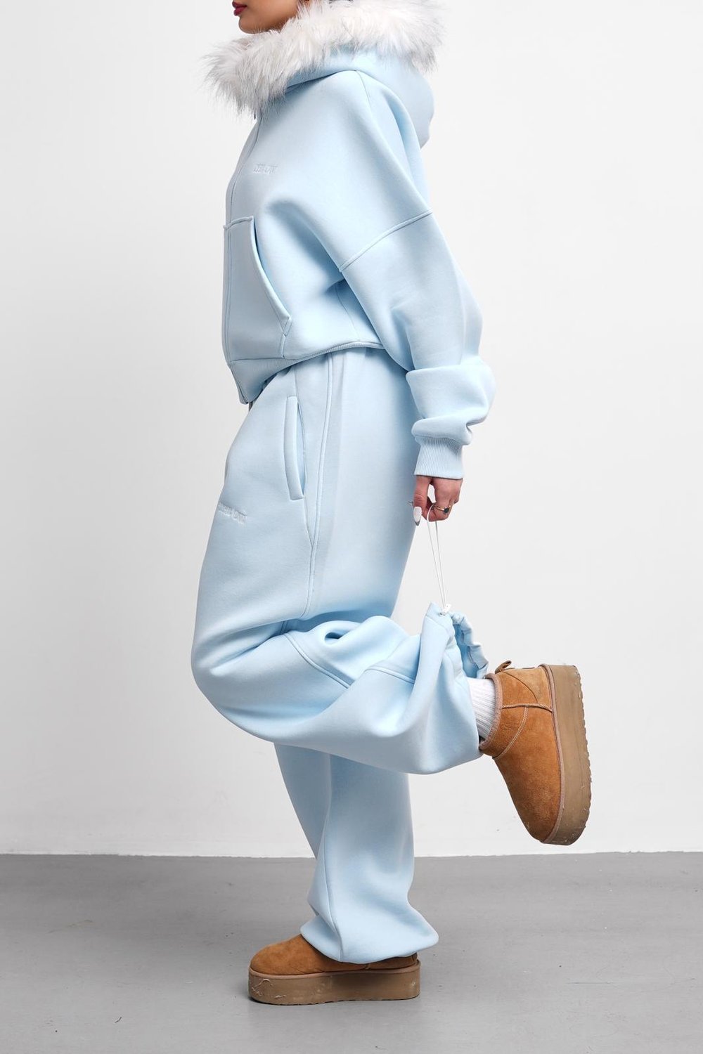 THEOW Oversize Bebe Mavi Lastik Paça Tek Alt