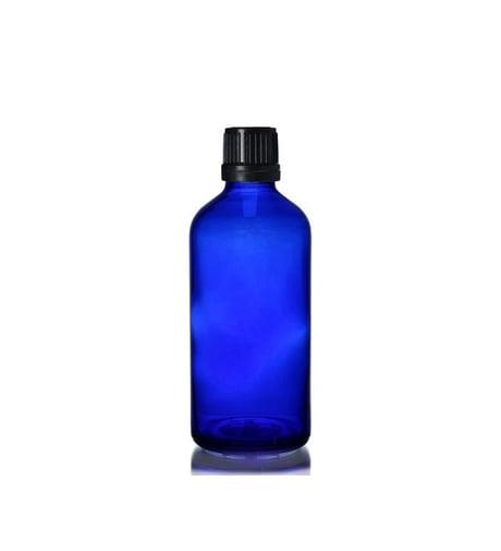 100 ml Mavi Cam Şişe – İçten Damlatmalı – Esansiyel Yağ & Kozmetik Cam Ambalaj