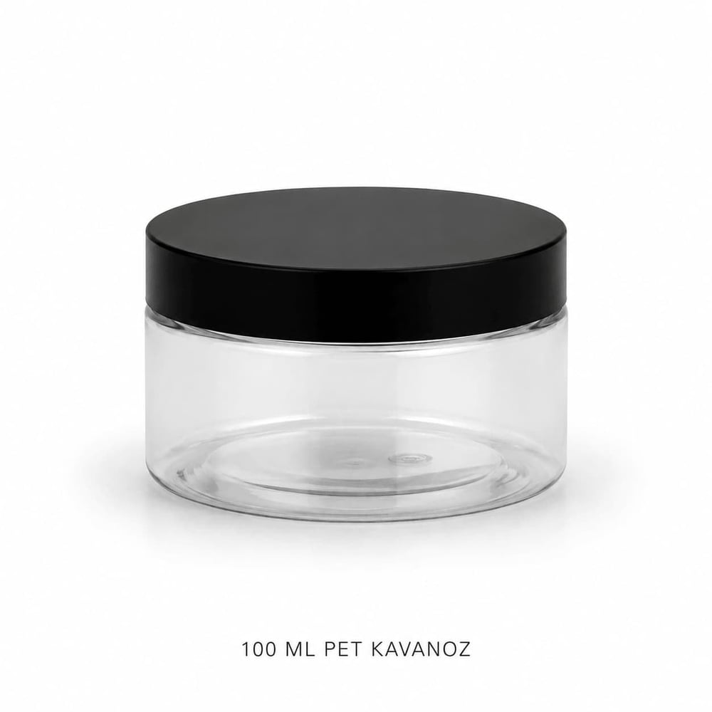 100 ML Şeffaf PET Kavanoz - Kozmetik ve Krem Kutusu