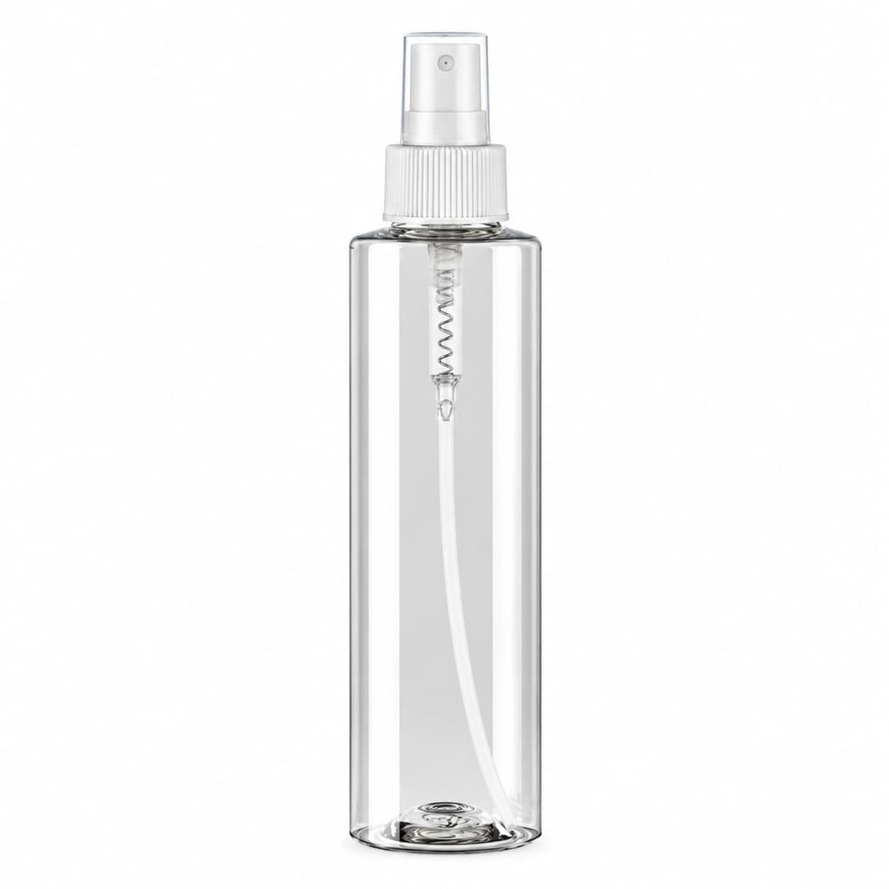100 ml Silindir PET Sprey Şişe – Şeffaf Parmak Spreyli