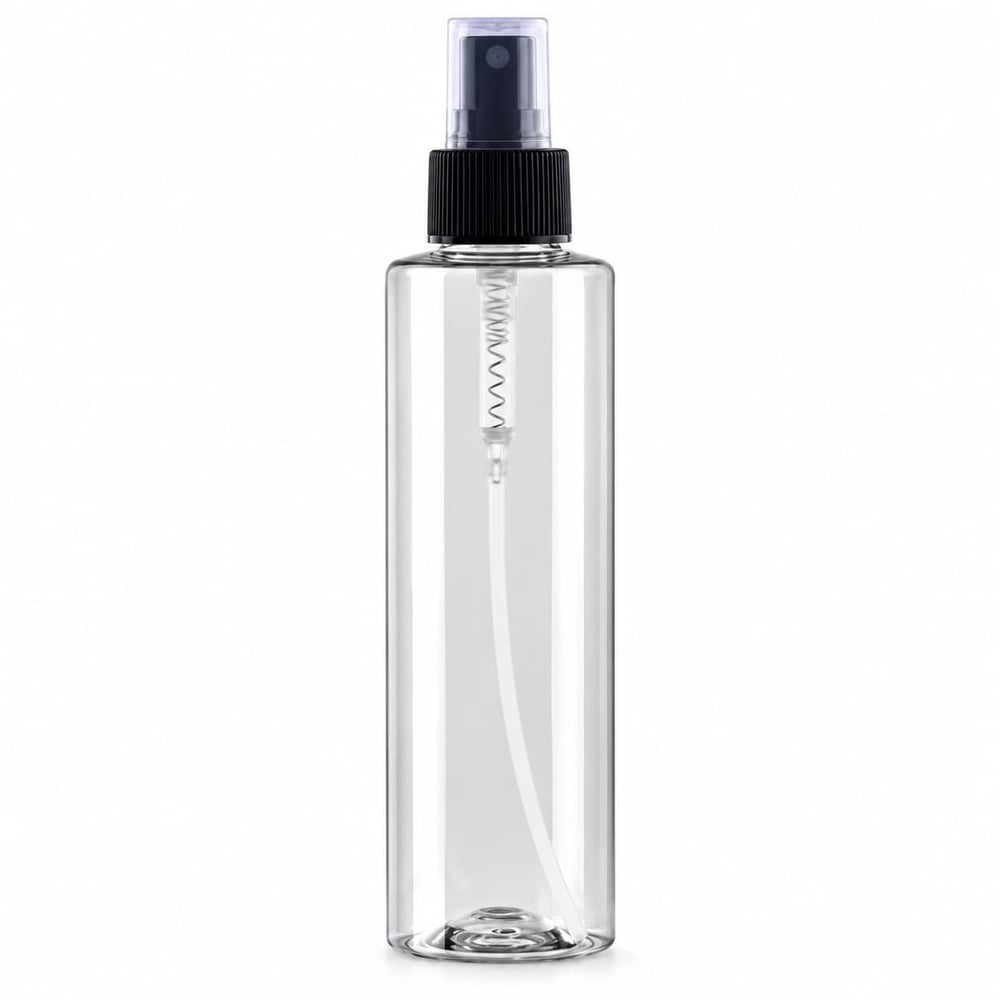 100 ml Silindir PET Sprey Şişe – Şeffaf Parmak Spreyli